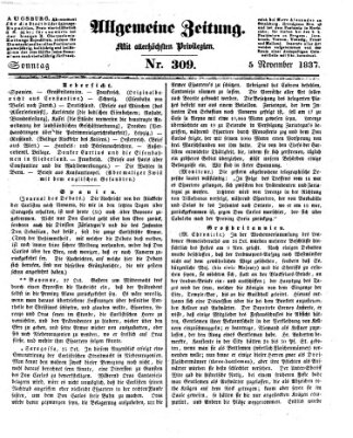 Allgemeine Zeitung Sonntag 5. November 1837