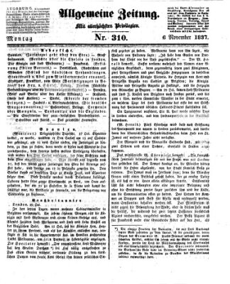 Allgemeine Zeitung Montag 6. November 1837