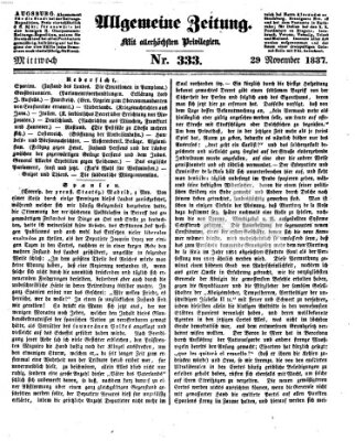 Allgemeine Zeitung Mittwoch 29. November 1837