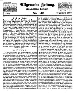 Allgemeine Zeitung Freitag 8. Dezember 1837