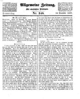 Allgemeine Zeitung Donnerstag 14. Dezember 1837