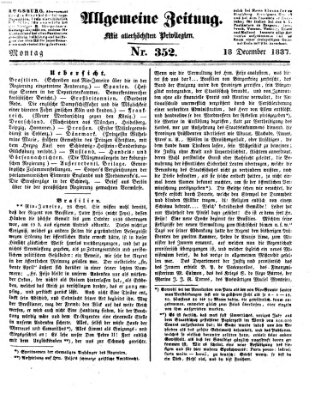 Allgemeine Zeitung Montag 18. Dezember 1837