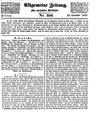 Allgemeine Zeitung Freitag 22. Dezember 1837