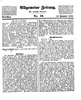 Allgemeine Zeitung Dienstag 16. Januar 1838