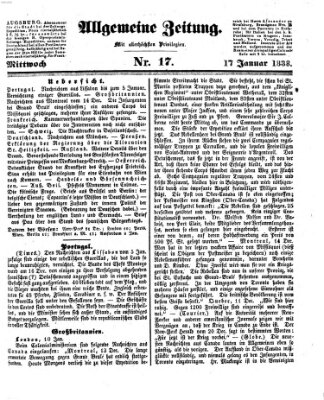 Allgemeine Zeitung Mittwoch 17. Januar 1838