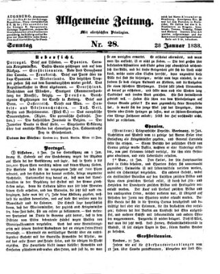 Allgemeine Zeitung Sonntag 28. Januar 1838