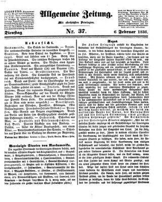 Allgemeine Zeitung Dienstag 6. Februar 1838