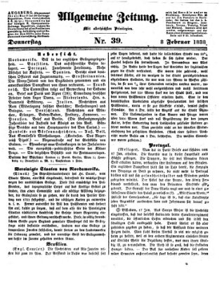 Allgemeine Zeitung Donnerstag 8. Februar 1838