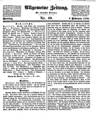 Allgemeine Zeitung Freitag 9. Februar 1838