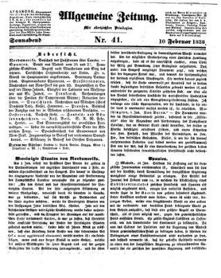 Allgemeine Zeitung Samstag 10. Februar 1838