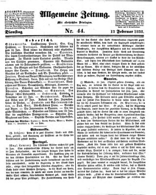 Allgemeine Zeitung Dienstag 13. Februar 1838