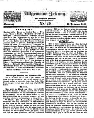 Allgemeine Zeitung Sonntag 18. Februar 1838