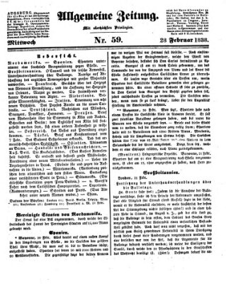 Allgemeine Zeitung Mittwoch 28. Februar 1838