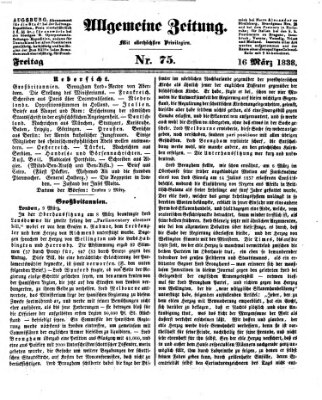 Allgemeine Zeitung Freitag 16. März 1838