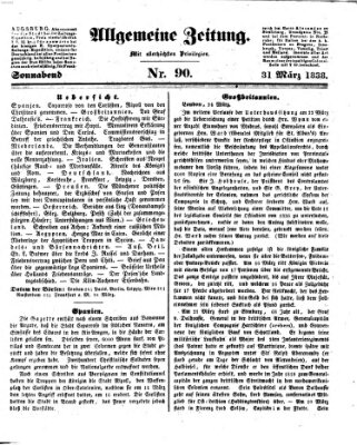 Allgemeine Zeitung Samstag 31. März 1838