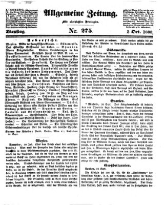 Allgemeine Zeitung Dienstag 2. Oktober 1838