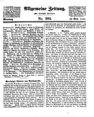 Allgemeine Zeitung Montag 22. Oktober 1838