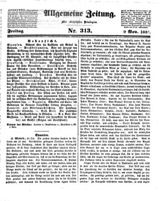 Allgemeine Zeitung Freitag 9. November 1838