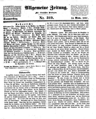 Allgemeine Zeitung Donnerstag 15. November 1838