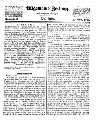 Allgemeine Zeitung Samstag 24. November 1838