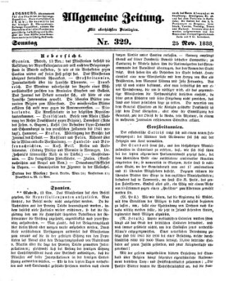 Allgemeine Zeitung Sonntag 25. November 1838