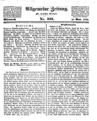 Allgemeine Zeitung Mittwoch 28. November 1838