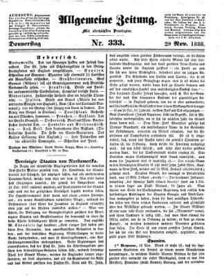 Allgemeine Zeitung Donnerstag 29. November 1838