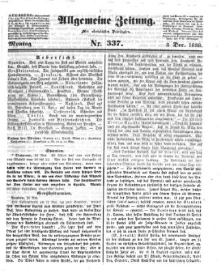 Allgemeine Zeitung Montag 3. Dezember 1838