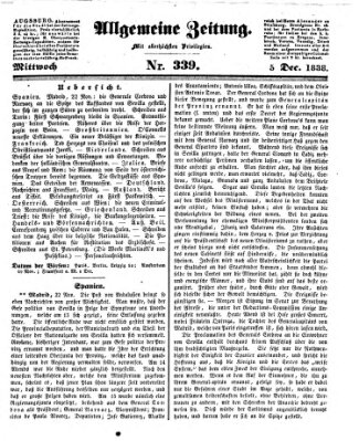 Allgemeine Zeitung Mittwoch 5. Dezember 1838