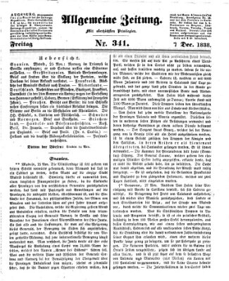 Allgemeine Zeitung Freitag 7. Dezember 1838