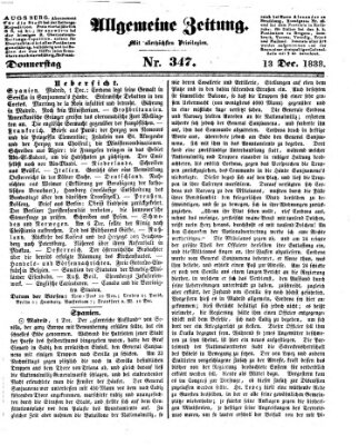 Allgemeine Zeitung Donnerstag 13. Dezember 1838