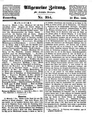 Allgemeine Zeitung Donnerstag 20. Dezember 1838