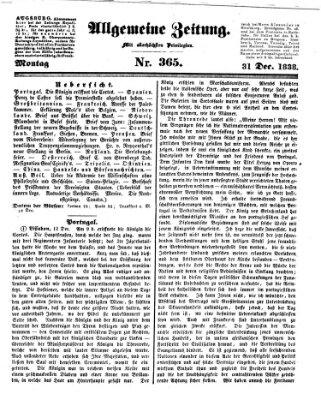 Allgemeine Zeitung Montag 31. Dezember 1838