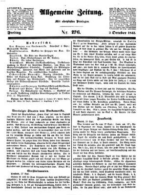 Allgemeine Zeitung Freitag 3. Oktober 1845