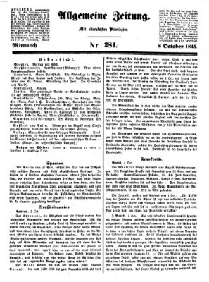 Allgemeine Zeitung Mittwoch 8. Oktober 1845