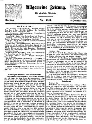 Allgemeine Zeitung Freitag 10. Oktober 1845