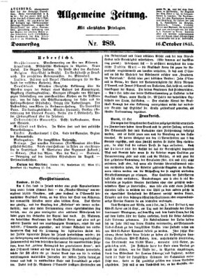 Allgemeine Zeitung Donnerstag 16. Oktober 1845