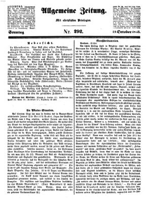 Allgemeine Zeitung Sonntag 19. Oktober 1845