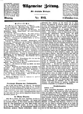 Allgemeine Zeitung Montag 20. Oktober 1845