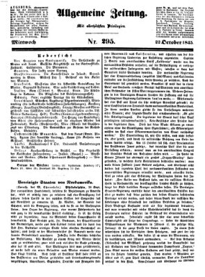 Allgemeine Zeitung Mittwoch 22. Oktober 1845