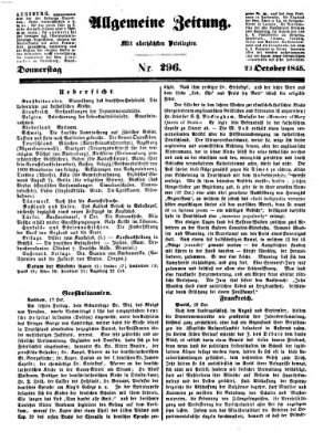 Allgemeine Zeitung Donnerstag 23. Oktober 1845