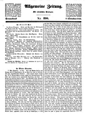 Allgemeine Zeitung Samstag 25. Oktober 1845