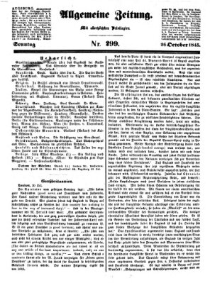 Allgemeine Zeitung Sonntag 26. Oktober 1845