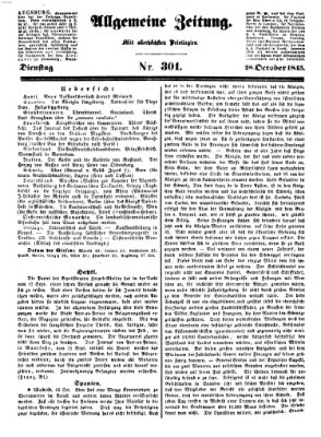 Allgemeine Zeitung Dienstag 28. Oktober 1845