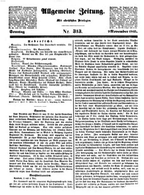 Allgemeine Zeitung Sonntag 9. November 1845