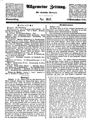 Allgemeine Zeitung Donnerstag 13. November 1845