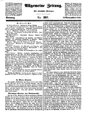 Allgemeine Zeitung Sonntag 23. November 1845