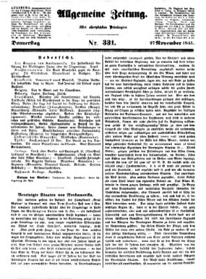 Allgemeine Zeitung Donnerstag 27. November 1845