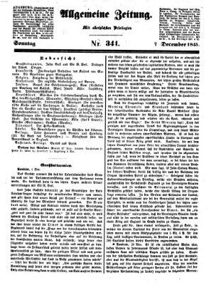 Allgemeine Zeitung Sonntag 7. Dezember 1845