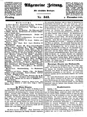 Allgemeine Zeitung Dienstag 9. Dezember 1845